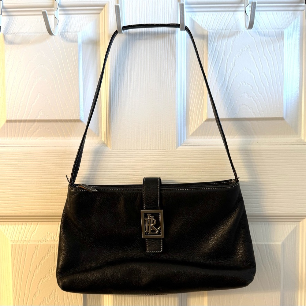 Vintage Lauren Ralph Lauren Black Leather Shoulder Bag